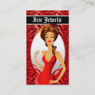 Jewelier Diamonds Red Zebra Heart Visitenkarte