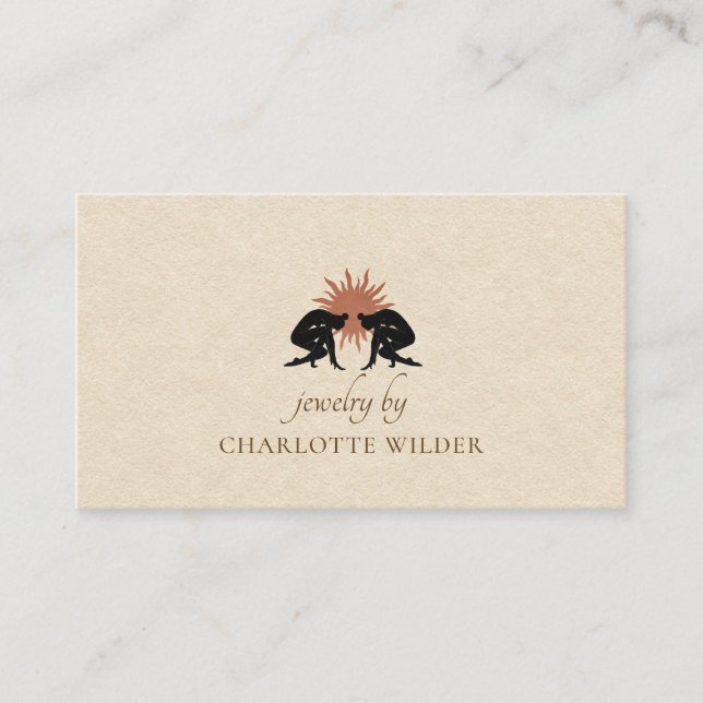 Jewelier Maker Boho Terracotta Sun Business Card Visitenkarte (Vorderseite)