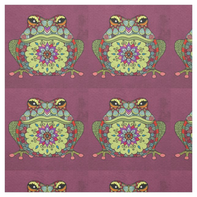 Jewelled Frosch auf Lila Stoff (Muster)