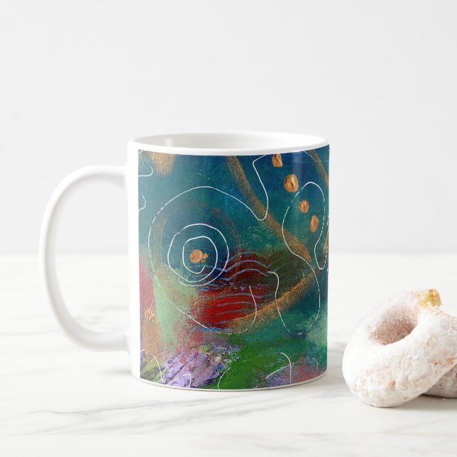 Jewelled Koralle Kaffeetasse (Mit Donut)