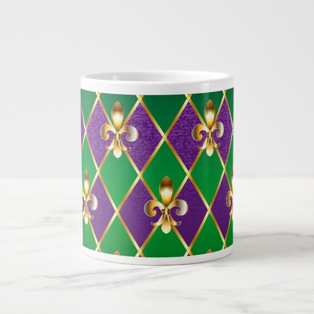 Jewelry Background Mardi Gras Jumbo-Tasse (Vorderseite)