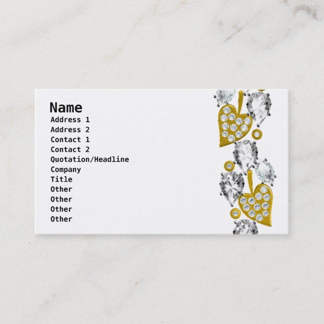 JEWELRY BUSINESS CARD - White Visitenkarte (Vorderseite)