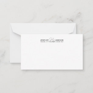 JEWELRY by Personal Name Brand Business Silver Whi Mitteilungskarte