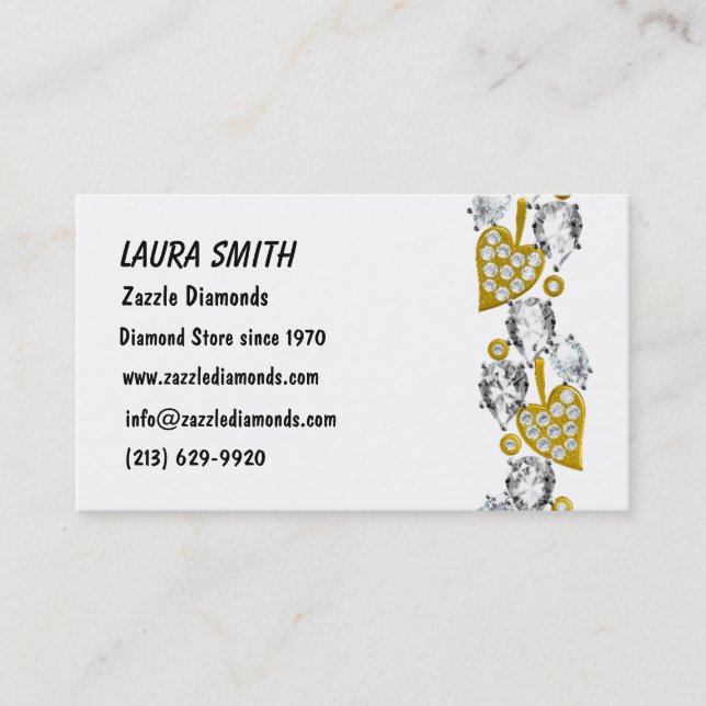 JEWELRY CUSTOMIZABLE BUSINESS CARD - White Visitenkarte (Vorderseite)