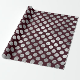 Jewelry Maroon Burgundy Silver Dots Vip Geschenkpapier