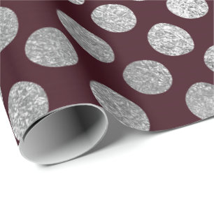 Jewelry Maroon Burgundy Silver Dots Vip Geschenkpapier