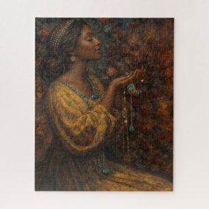 Jewels Art von Mostyn neu interpretiert mit schwar Puzzle