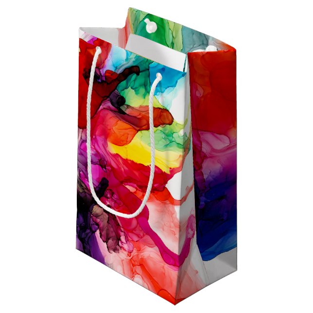 Jeweltone Prism - Aquarell Kleine Geschenktüte (Vorderseite Schrägansicht)