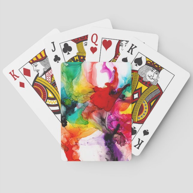 Jeweltone Prism - Aquarell Spielkarten (Rückseite)