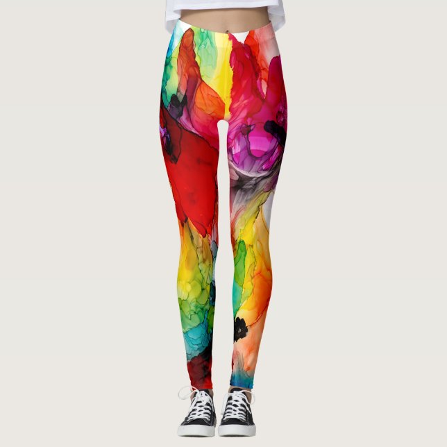 Jeweltone Prism - Wasserfarbe Leggings (Vorderseite)