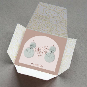 Jewerring Earring Brown Cream Green Arch Quadratische Visitenkarte