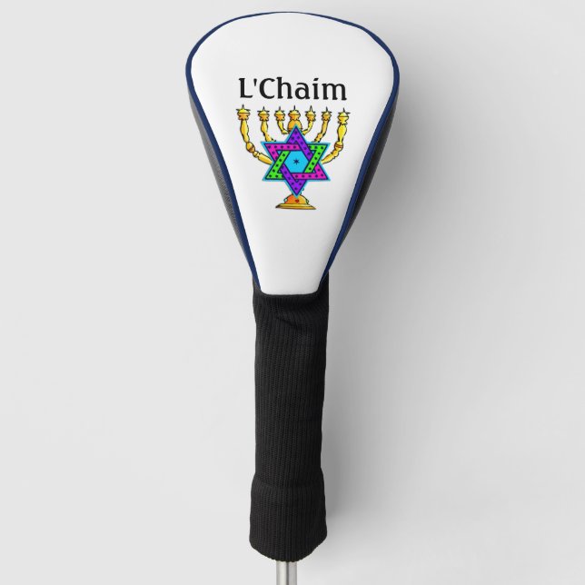 Jewish Candlesticks L'Chaim  Golf Headcover (Vorderseite)