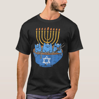 Jewish Cats Ramen Kitten Anime Hanukkah 	 - Unisex T-Shirt