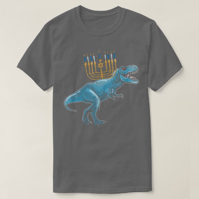 Jewish Dino TRe Menorah Animal Hanukkah Pajamas Ch T-Shirt (Design vorne)