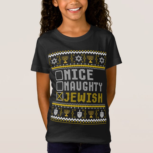 Jewish Funny Christmas Pajama Hanukkah Jewish Chan T-Shirt (Vorderseite)