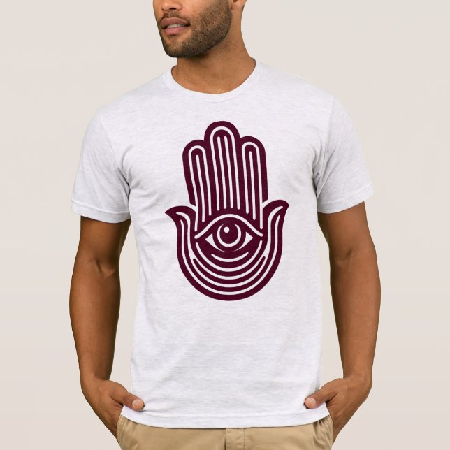 Jewish Hamsa Evil Eye Geometric Judaika Gift T-Shirt (Vorderseite)