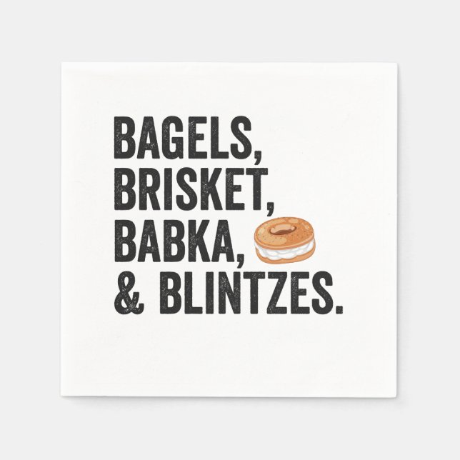 Jewish Hanukkah Bagels Brisket Bakka Blintzes Gesc Serviette (Vorderseite)