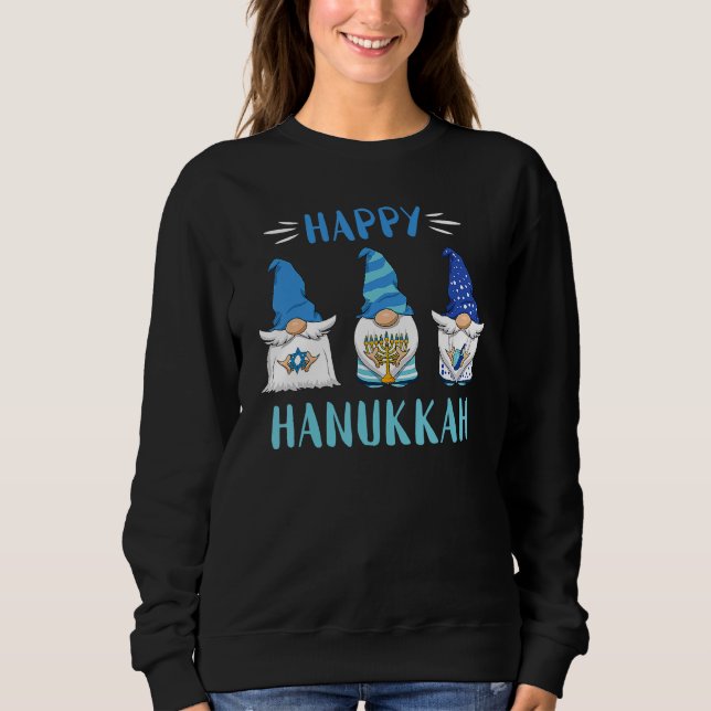 Jewish Hanukkah Gnome Menorah 2022 Happy Hanukkah Sweatshirt (Vorderseite)