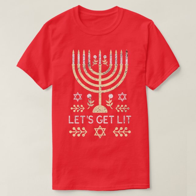 Jewish Menorah Funny Hanukkah T-Shirt (Design vorne)