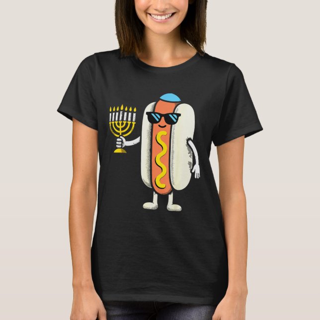 Jewish Pjs Hotdog Funny Food Hanukkah Pajamas Chan T-Shirt (Vorderseite)