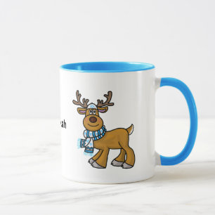 Jewish Reindeer Wearing Yarmulke Chrismukkah Tasse