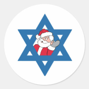 JEWISH SANTA RUNDER AUFKLEBER