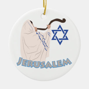 Jewish Shofar Keramik Ornament