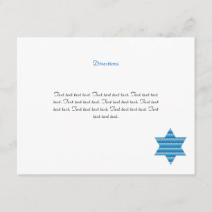 Jewish Star David Twins Bar Mitzvah Direction Card Begleitkarte