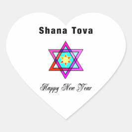Jewish Star Shana Tova Herz-Aufkleber