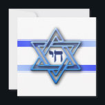 Jewish Star von David Hebrew Chai Blue und White<br><div class="desc">Jewish Star von David Hebrew Chai Blue und White</div>