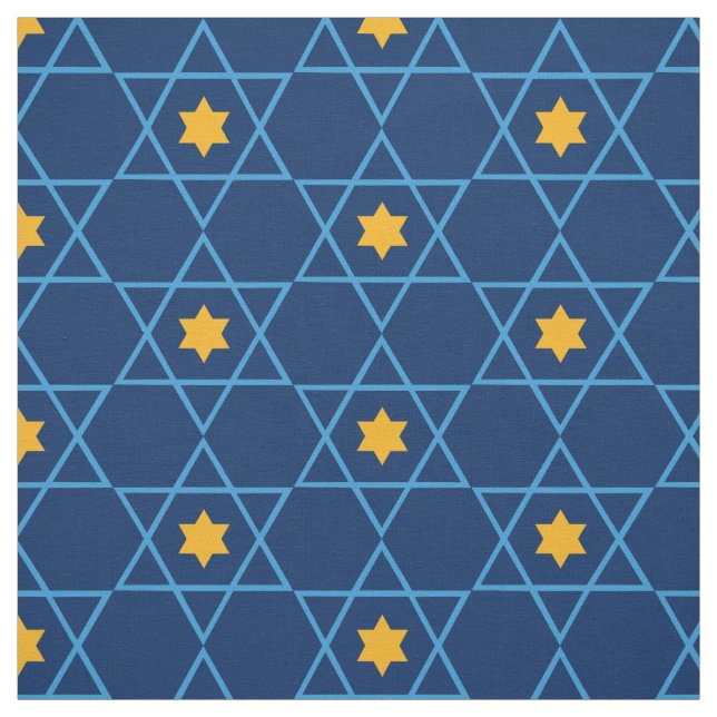 Jewish Star von David Pattern Blue Stoff (Muster)