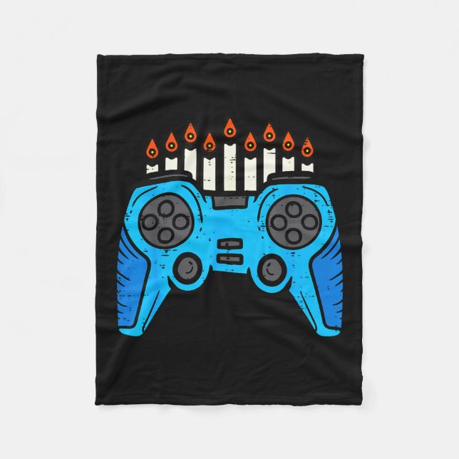 Jewish Video Game Gamer Hanukkah Chanukah Men Boy  Fleecedecke (Vorderseite)