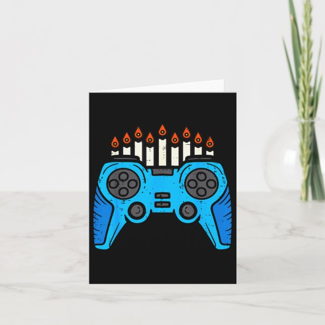 Jewish Video Game Gamer Hanukkah Chanukah Men Boy  Karte (Vorderseite)