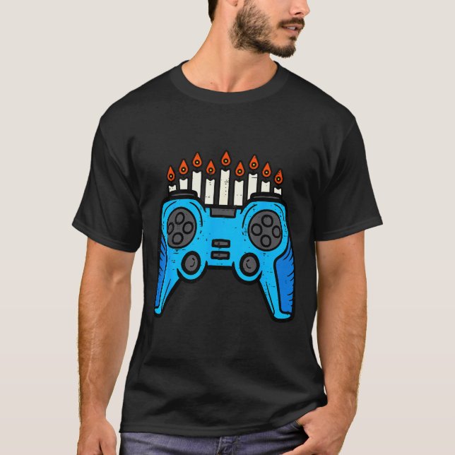 Jewish Video Game Gamer Hanukkah Chanukah Men Boy  T-Shirt (Vorderseite)
