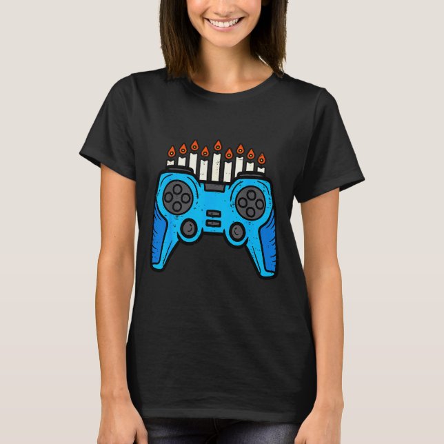 Jewish Video Game Gamer Hanukkah Chanukah Men Boy  T-Shirt (Vorderseite)