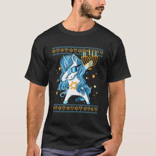 Jewnicorn Dabbing Unicorn Hanukkah Channukah Gir T-Shirt
