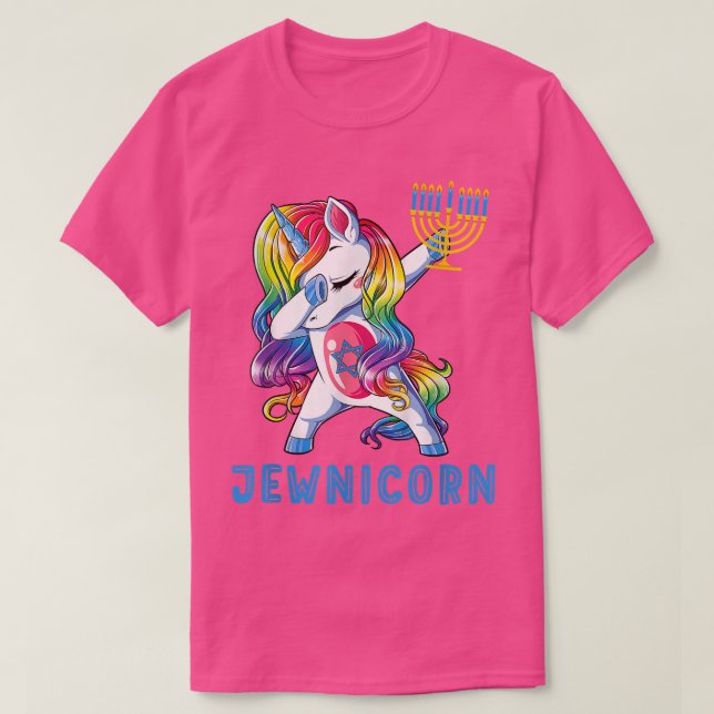 Jewnicorn Funny Hanukkah Unicorn Jüdische Mädchen  T-Shirt (Design vorne)
