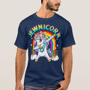 Jewnicorn Funny Niedlich Hanukkah 2021 Rainbow Uni T-Shirt