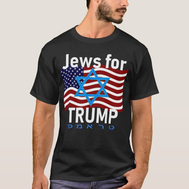 Jews forrump American Flag Star of David Hebrew Su T-Shirt (Vorderseite)