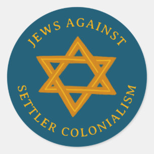 JEWS GEGEN KOLONIALISMUS STAR Political Runder Aufkleber