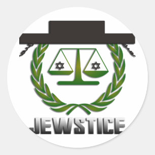 JEWSTICE.png Runder Aufkleber