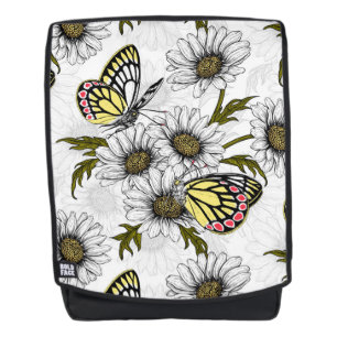 Jezebel-Schmetterlinge und weiße Blume Rucksack