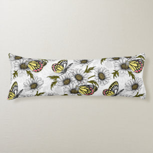 Jezebel-Schmetterlinge und weiße Blume Seitenschläferkissen