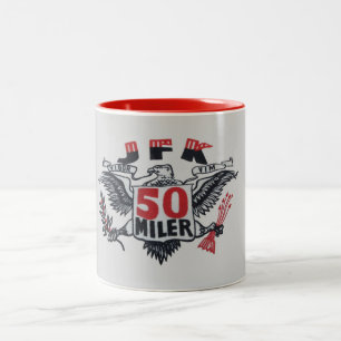 JFK 50 Miler-Logo Zweifarbige Tasse