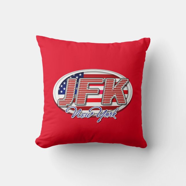 JFK Airport Code Throw Pillow Kissen (Vorderseite)