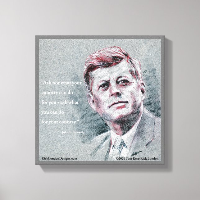 JFK & Angebot Leinwanddruck (Vorderseite)