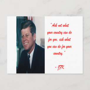 JFK & Frag nicht, was dein Land für dich tun kann Postkarte