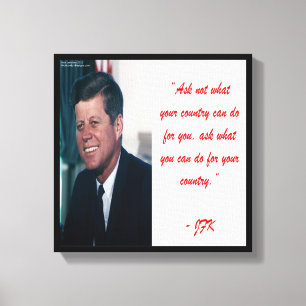 JFK & Frag ohne Angabe von Canvas Print Leinwanddruck
