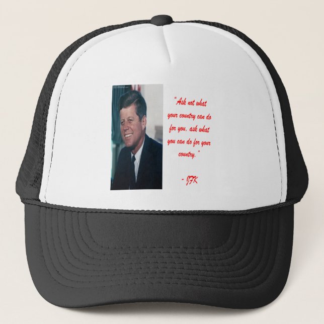 JFK & Frag ohne Kostenvoranschlag Truckerkappe (Vorderseite)