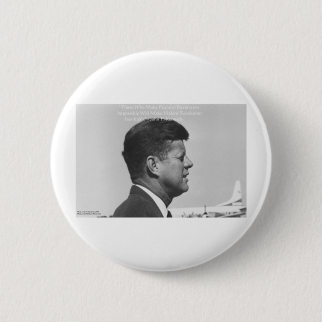 JFK "Friedliche Revolution" Zitat Geschenke Karten Button (Vorderseite)